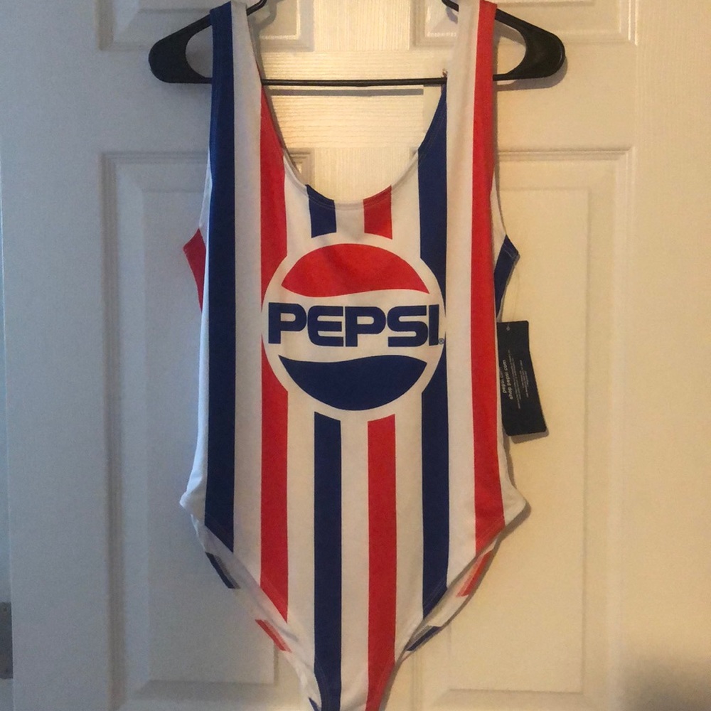 Pepsi One Piece Stripe Swimsuit L